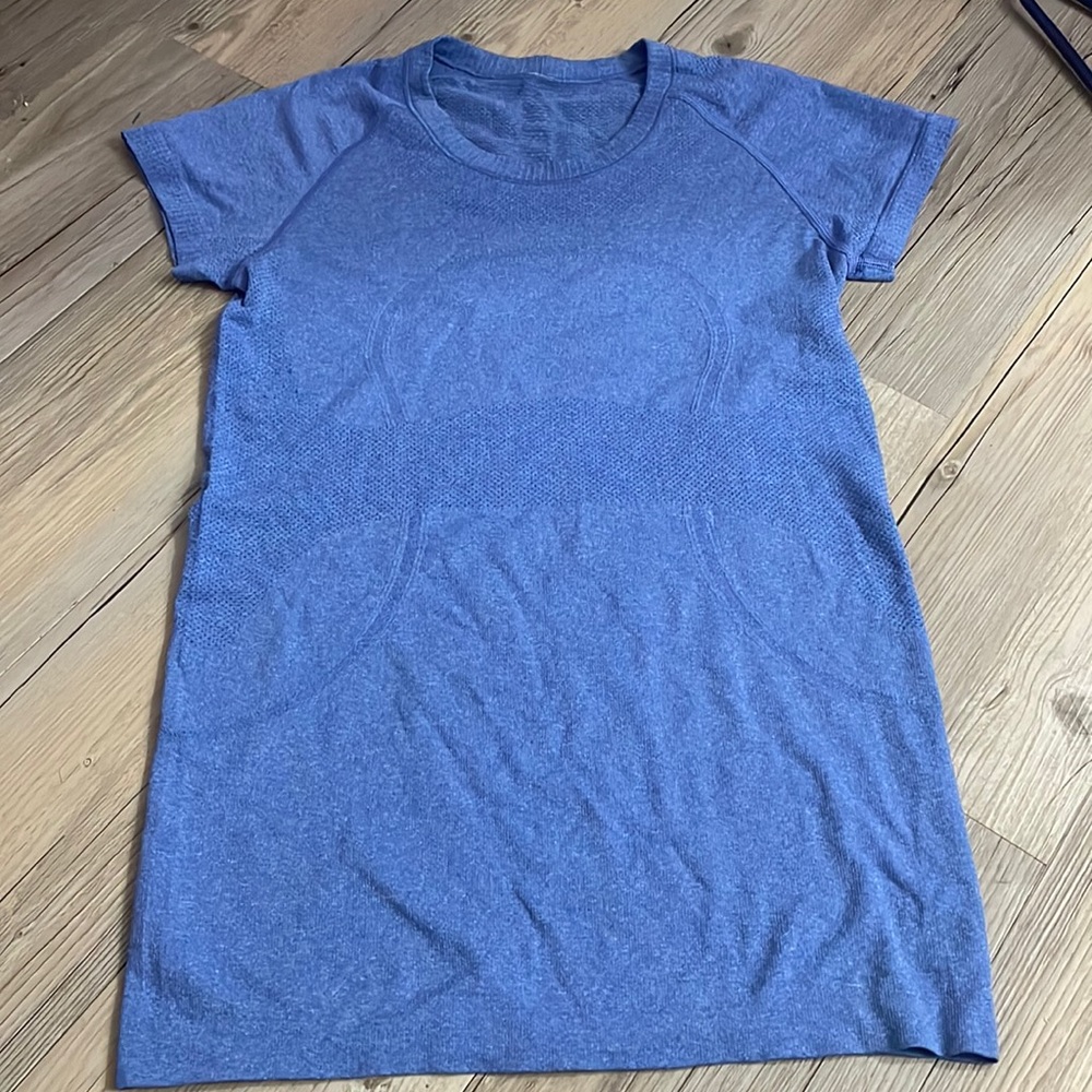 Light blue lululemon swiftly top